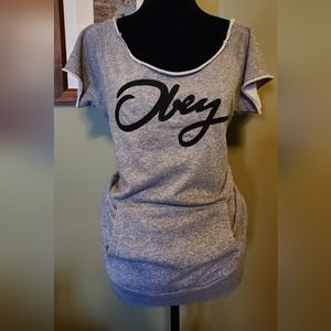 Obey short sleeved sweatshirt Sz Medium